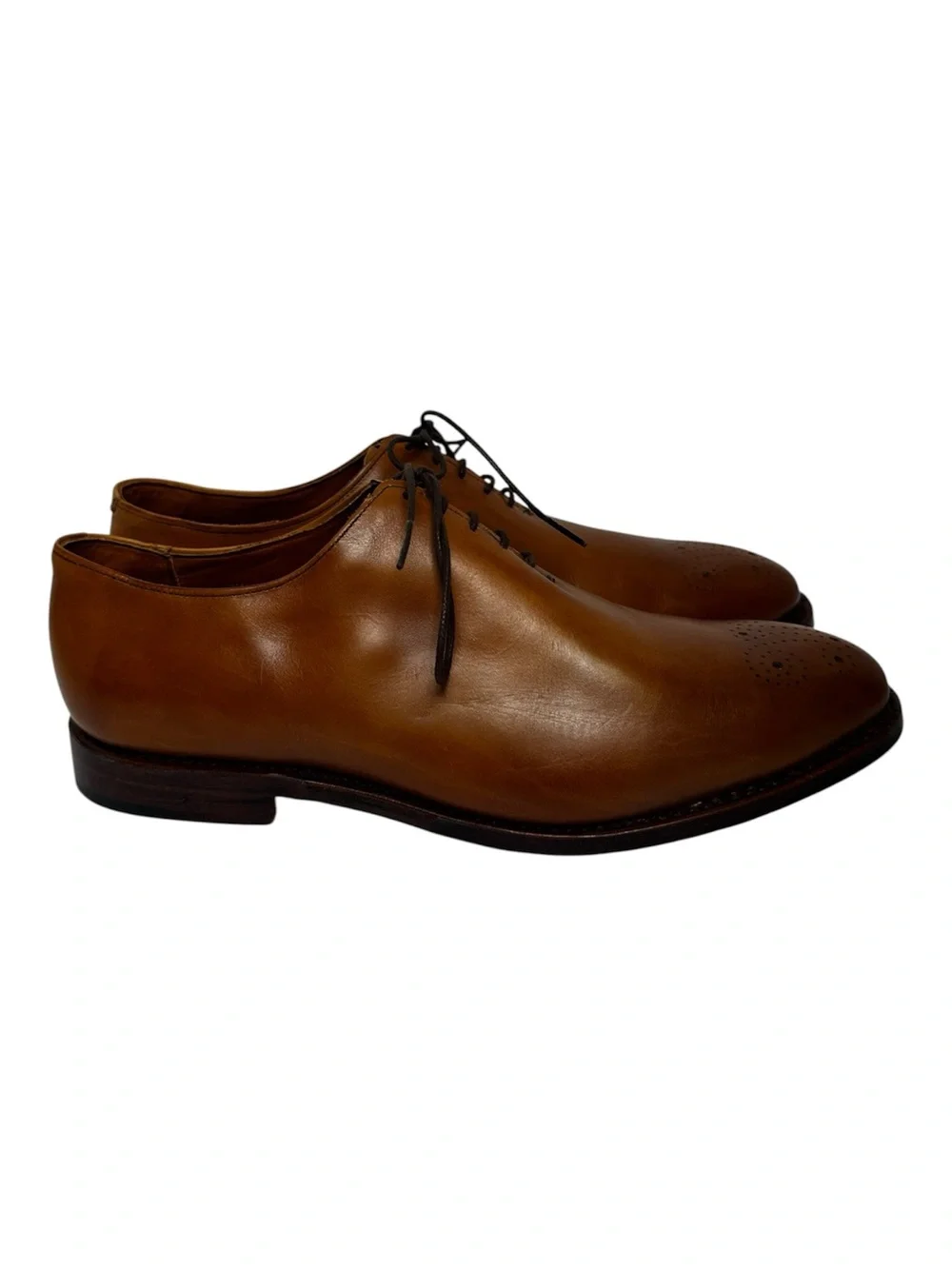 Allen Edmonds Men’s Mackenzie Whiskey Leather Medallion Toe Oxford Shoes-Size 11